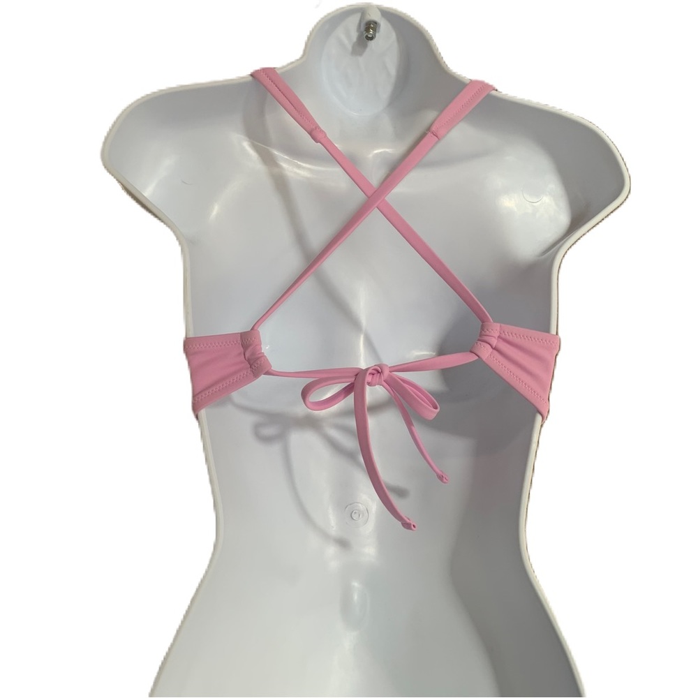Shade and Shore Pink Tie Front Bralette Bikini Top - Picture 5 of 7